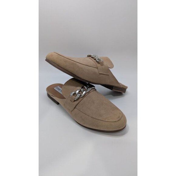 Steve Madden Tan Rally Faux-Suede Mule Loafers - Picture 1 of 6